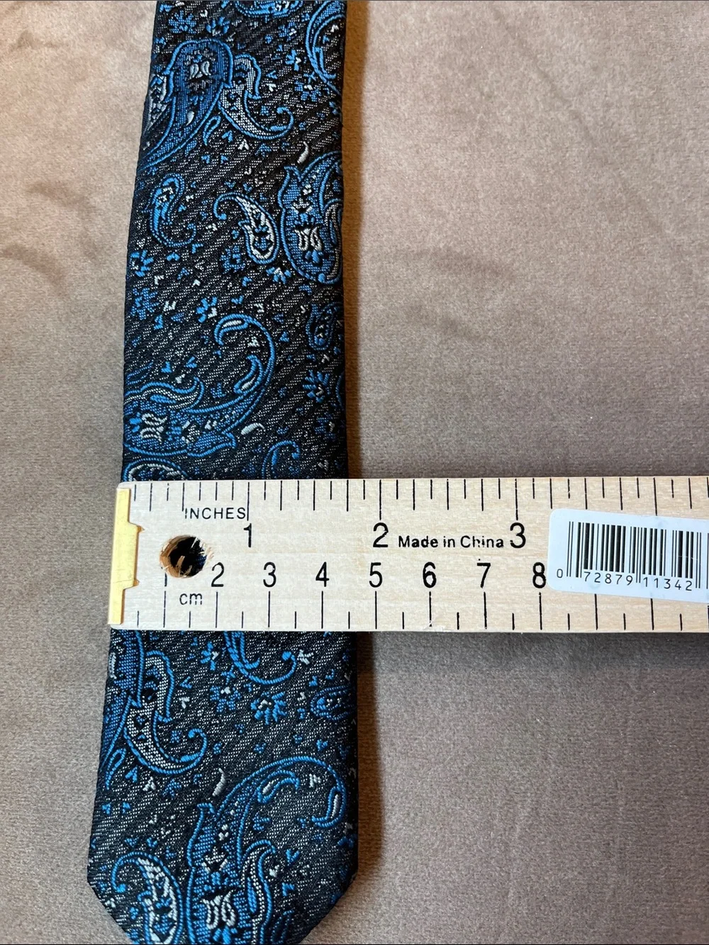 Sergio Valente Teal and Navy Paisley Skinny Tie